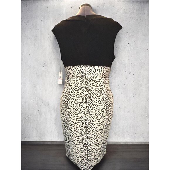 Calvin Klein Zebra Print Dress With Cap Sleeves & High Waist Design - Picture 3 of 13